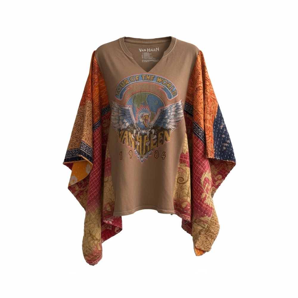 VAN HALEN Reworked Band Tee Style Top Oversized Granny D Originals